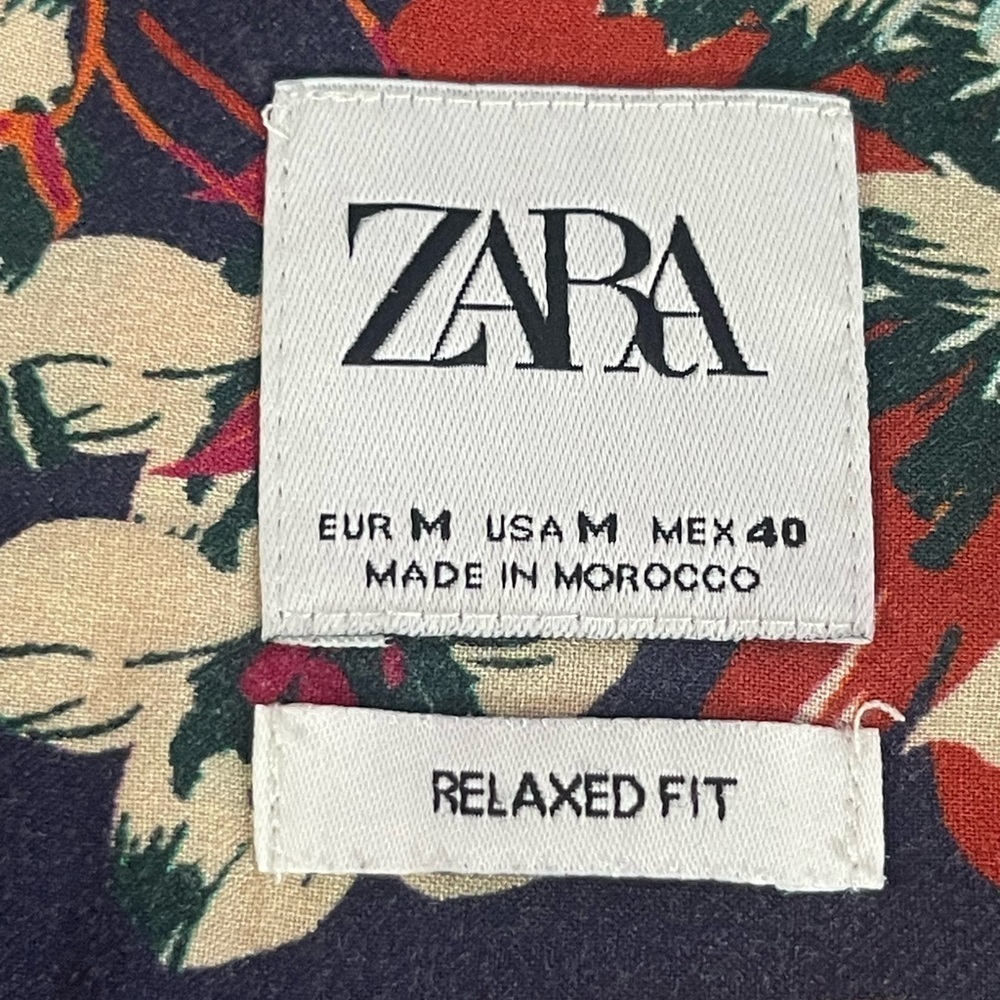 Zara Men’s Hawaiian Short Sleeve Shirt Relaxed Fit M - Picture 6 of 6